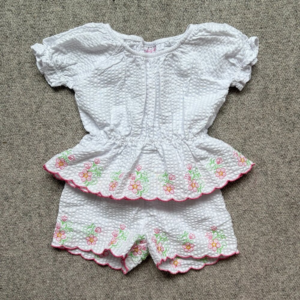 Bonnie Baby Seersucker Girls Set (12M)